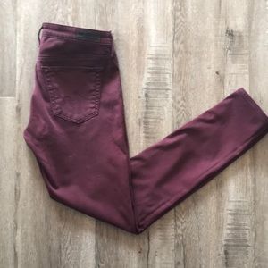 AG skinny ankle maroon pants